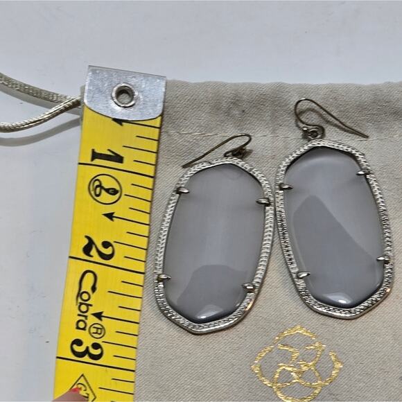 Kendra Scott Silver Danielle Slate Grey Dangle Earrings - Picture 2 of 4